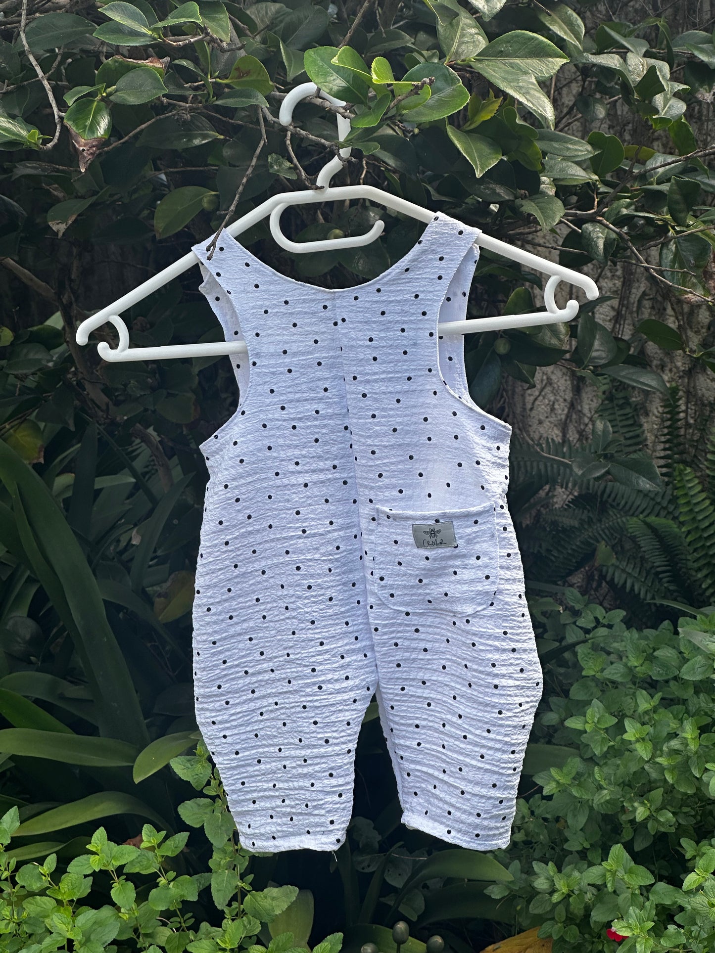 White Polka Dot Overalls
