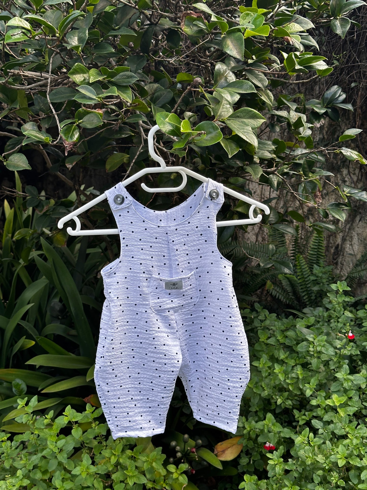 White Polka Dot Overalls