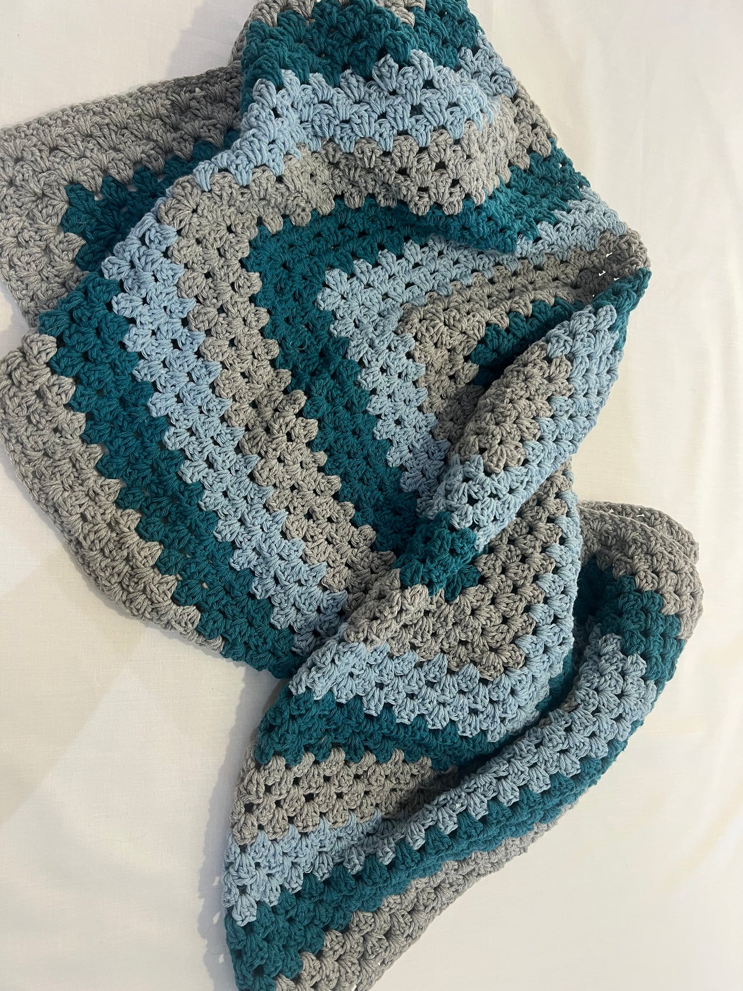 Blue & Grey Granny Square Blanket