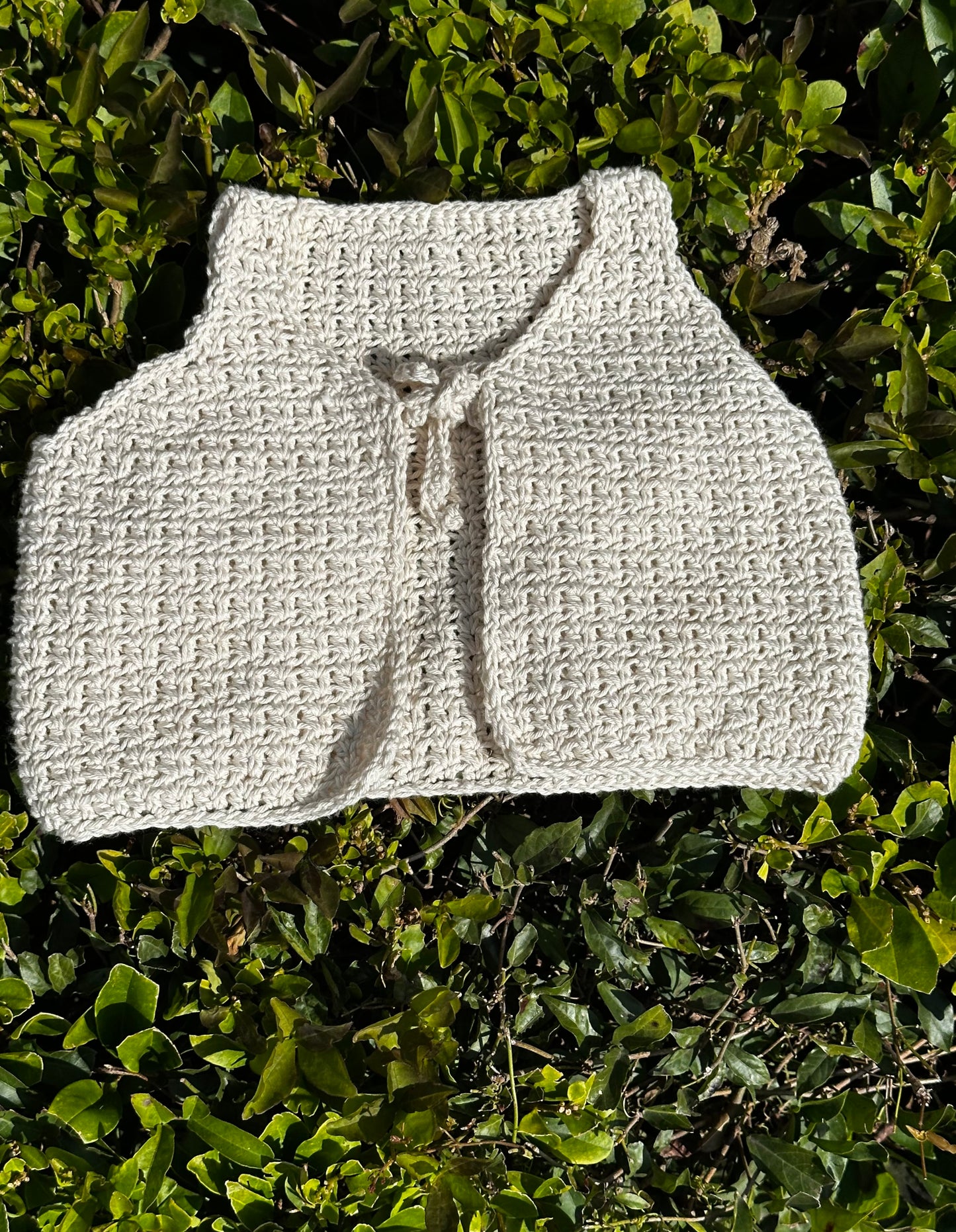 Beige Crochet Vest
