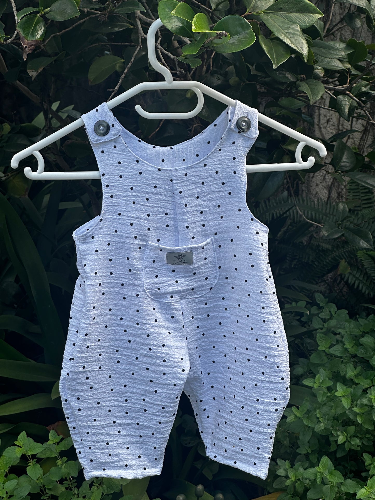 White Polka Dot Overalls
