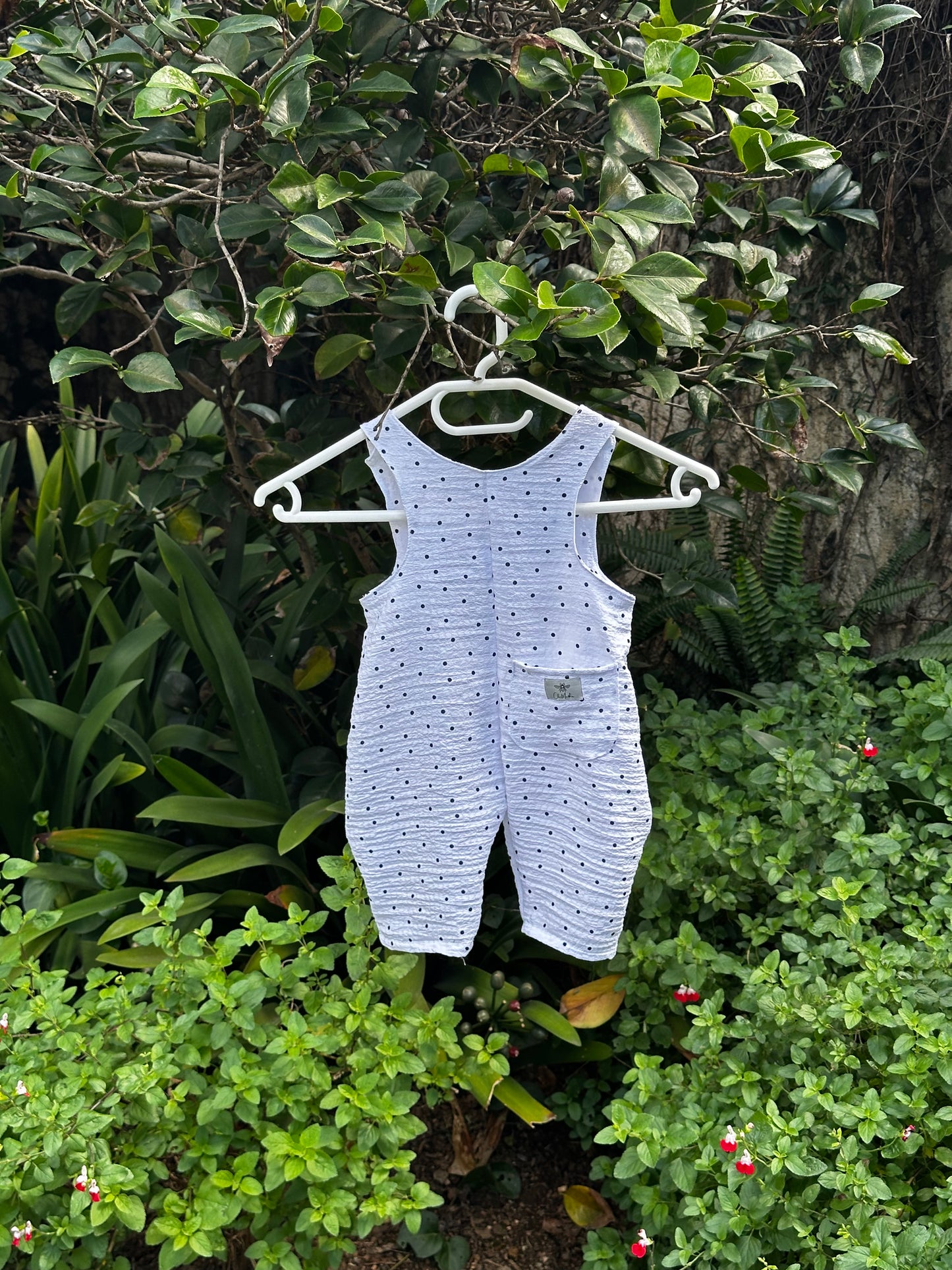 White Polka Dot Overalls
